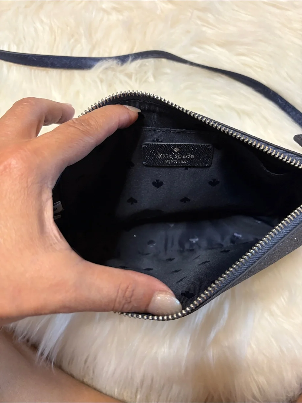 kate spade New York Lola Glitter Navy Dusk Crossbody Bag